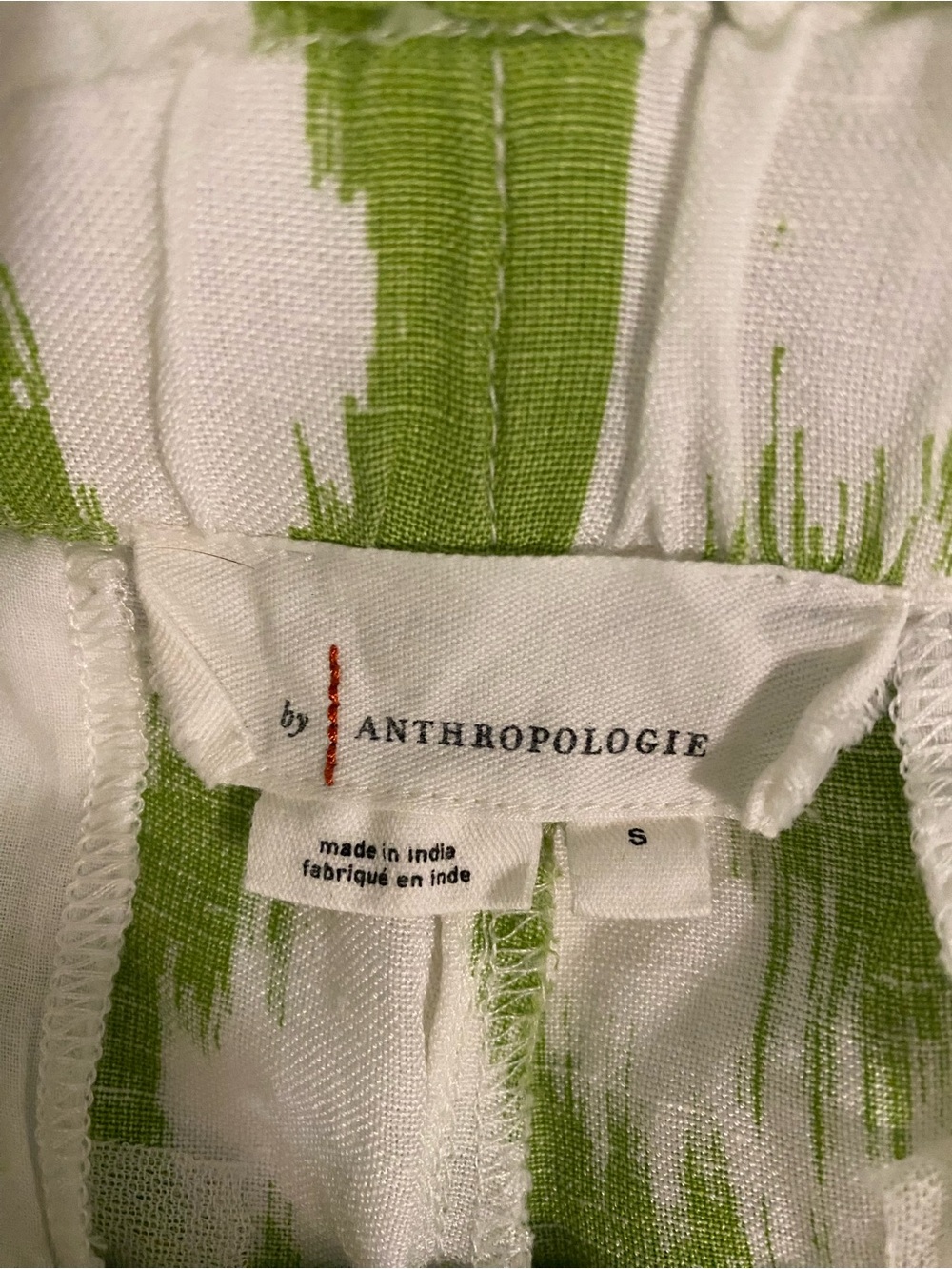 Anthropologie Green and White Tie-Waist High-Waist Shorts - Picture 6 of 8